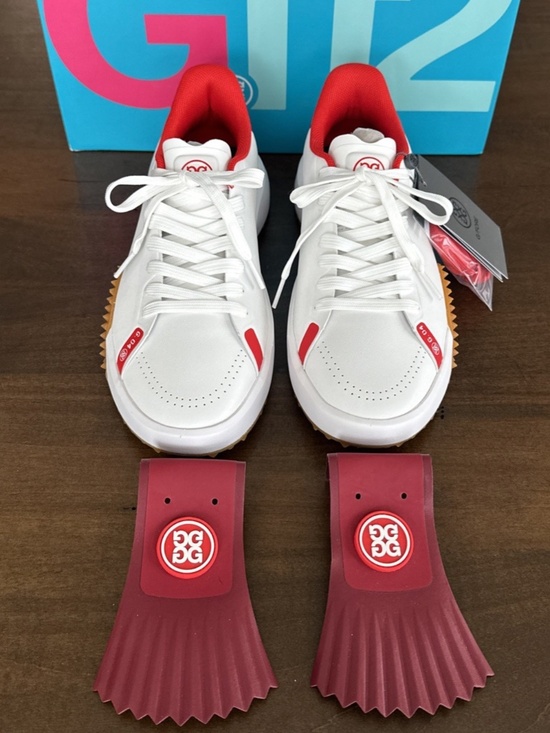 G/fore Shoes - G/Fore Womens Leather Kiltie G.112 Golf Shoes Sneakers White Snow Red Sz 9.5 NEW
